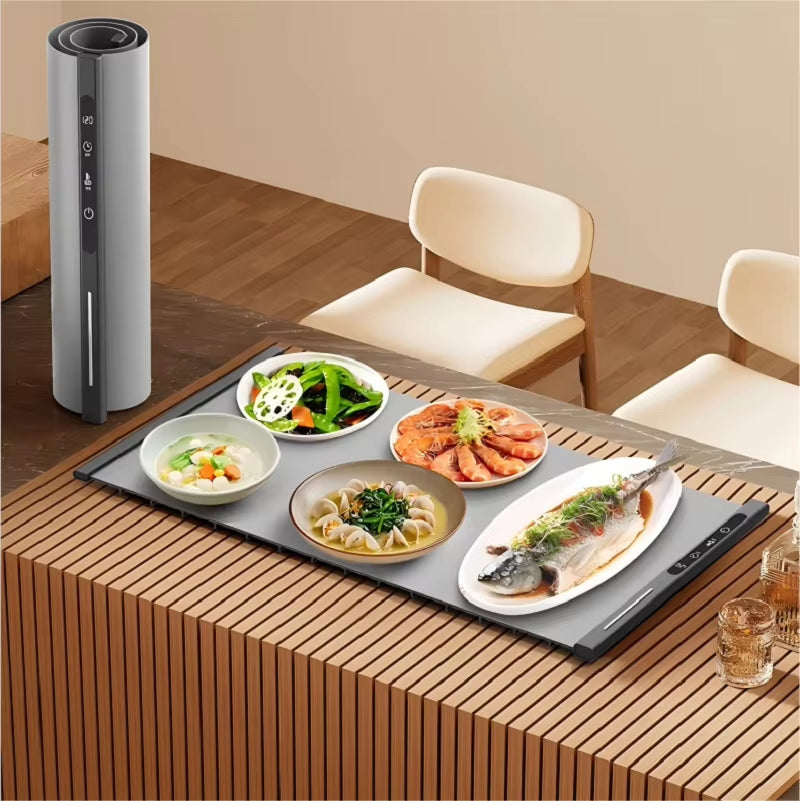 Portable Electric Food Warming Tray Foldable Warm Mat with 3 Temperature Settings Fast Full Surface Heating for Parties