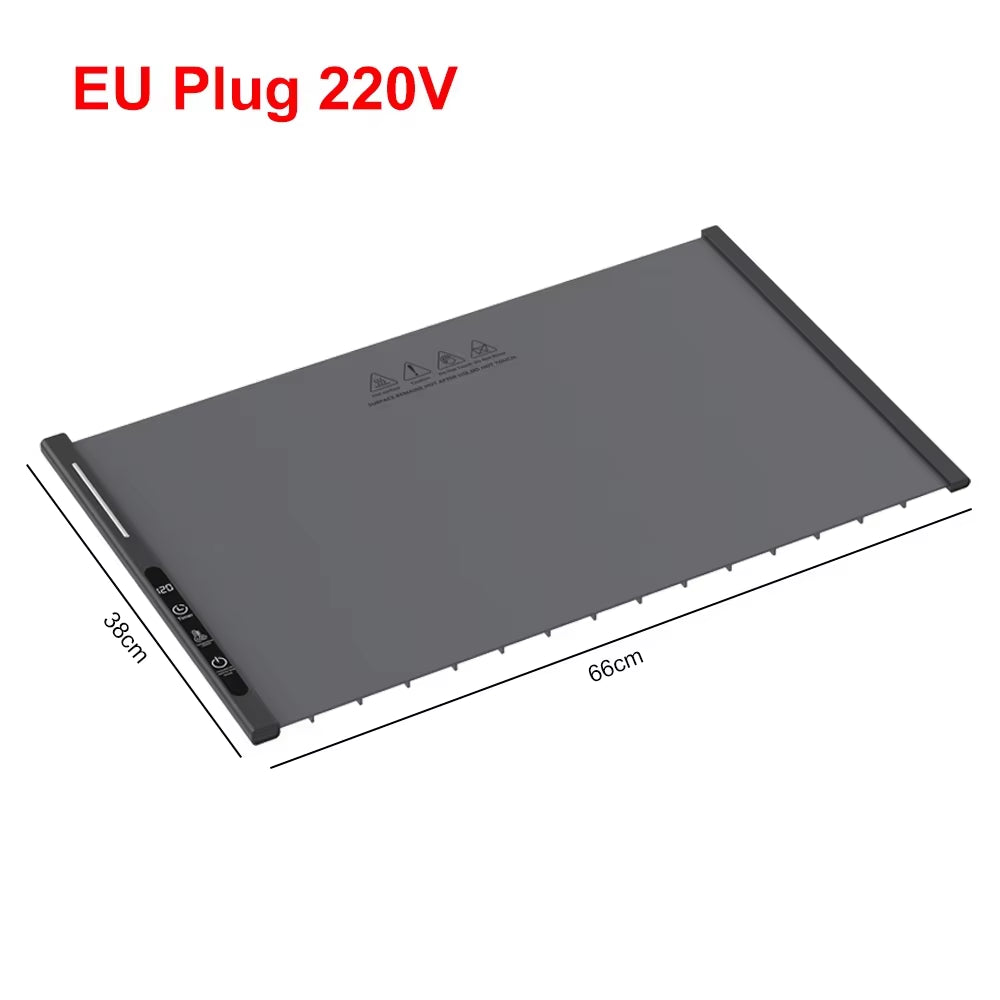 Portable Electric Food Warming Tray Foldable Warm Mat with 3 Temperature Settings Fast Full Surface Heating for Parties