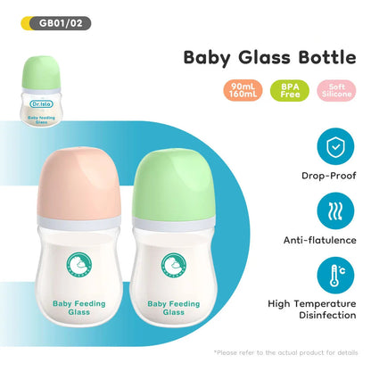 Anti-Colic Baby Bottle – BPA free-Glass Feeding Bottle for Newborns