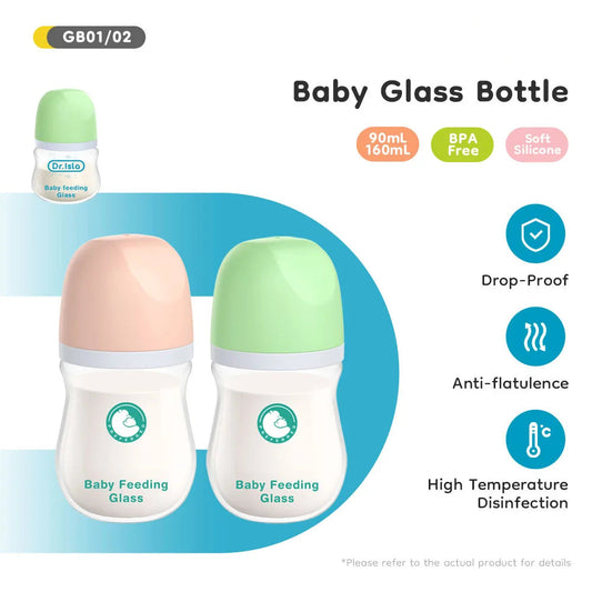 Anti-Colic Baby Bottle – BPA free-Glass Feeding Bottle for Newborns