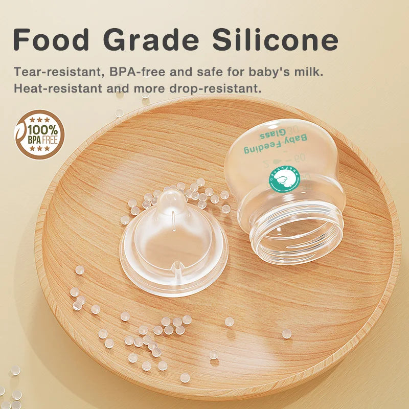 Anti-Colic Baby Bottle – BPA free-Glass Feeding Bottle for Newborns