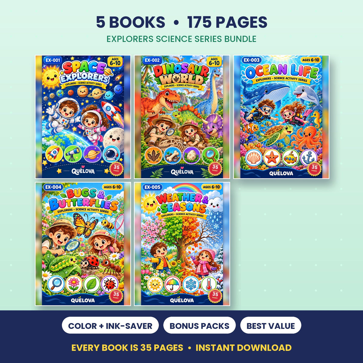 Explorers: Complete 5-Book Science Bundle: all book covers