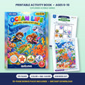 Ocean Life printable activity book: cover and sample pages
