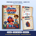 The Amazing Human Heart printable activity book: cover and sample pages