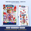 Amazing Blood & Blood Vessels printable activity book: cover and sample pages