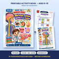 The Nervous System & Five Senses printable activity book: cover and sample pages