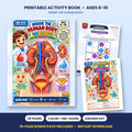 The Kidneys & Urinary System printable activity book: cover and sample pages