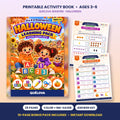 Halloween Learning Pack Pre-K and Kindergarten worksheets: cover and sample pages