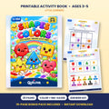 Shapes & Colors printable activity book: cover and sample pages