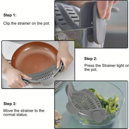 SnapDrain™ Adjustable Clip-On Kitchen Strainer